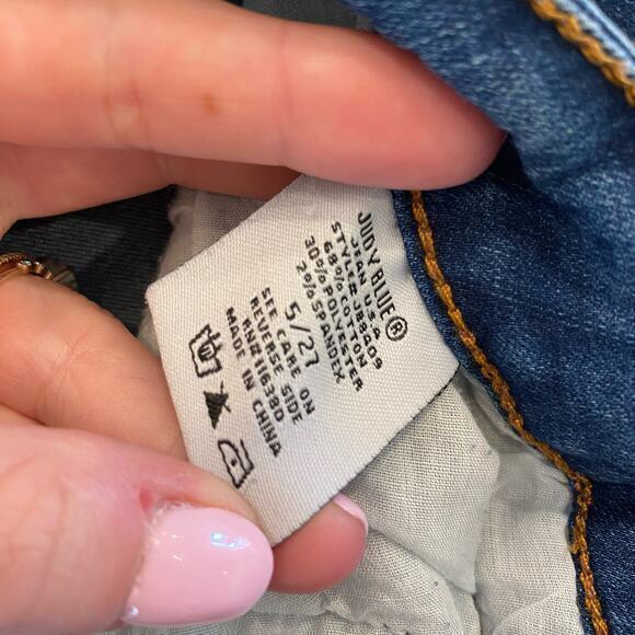 Judy Blue Skinny Fit Jeans With Cheetah Print Distressed size 5/ 27 - Picture 5 of 10